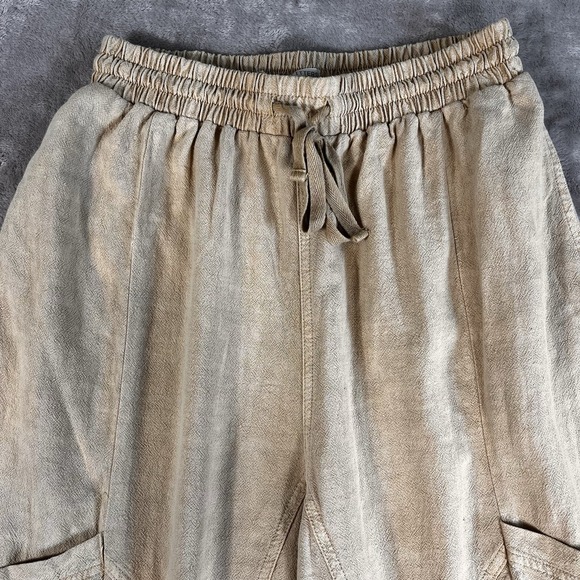 Urban Outfitters Oversized Beige Linen Blend Utility Joggers Womens S  Pockets - Picture 5 of 14